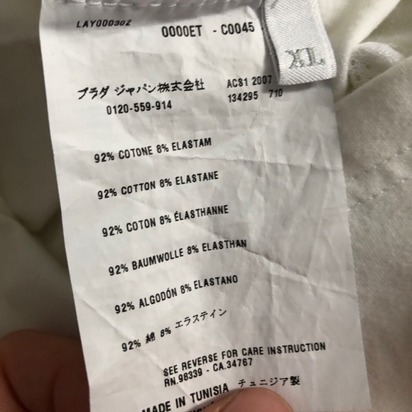 Prada High Neck White Long Sleeve Shirt - Picture 5 of 8